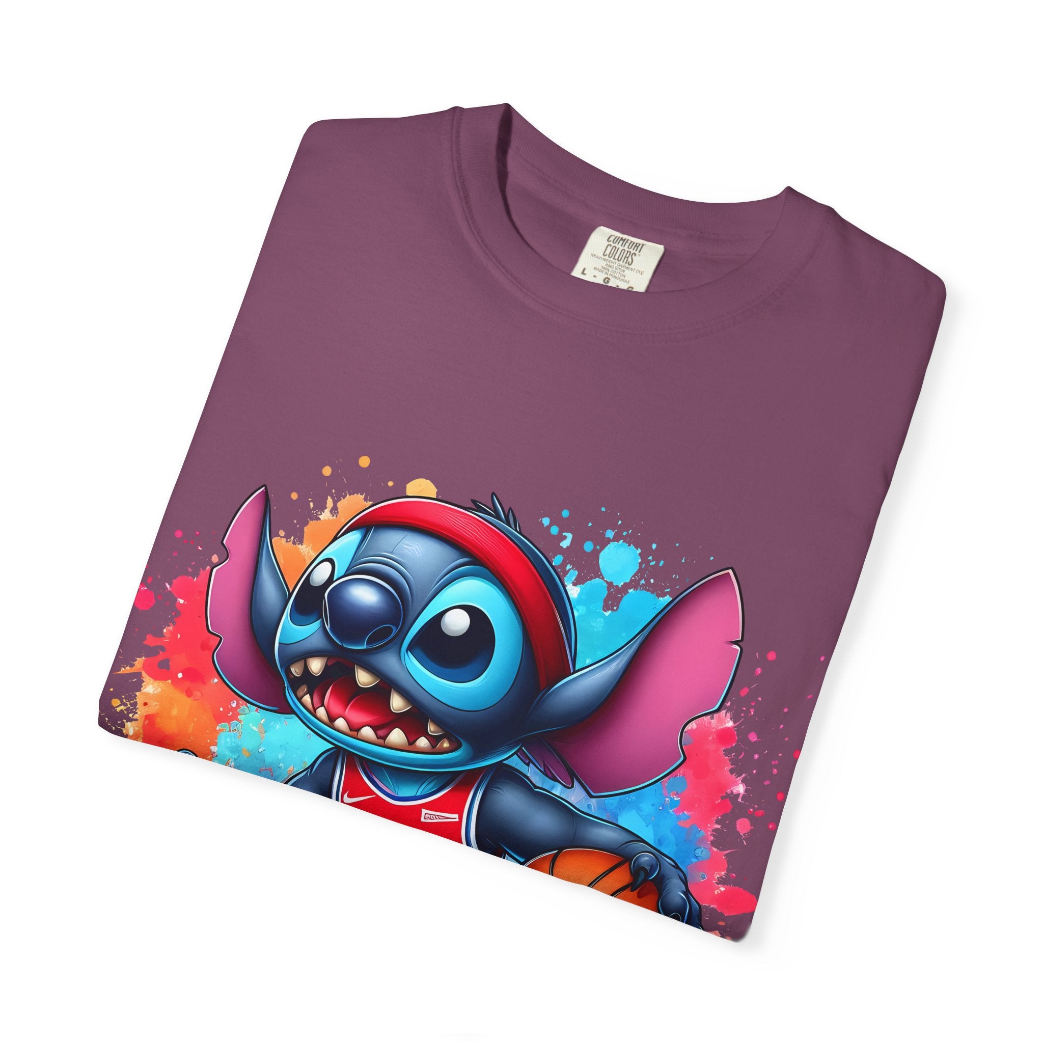 Basketball Stitch T-Shirt — Cute Cartoon Player Graphic Tee
