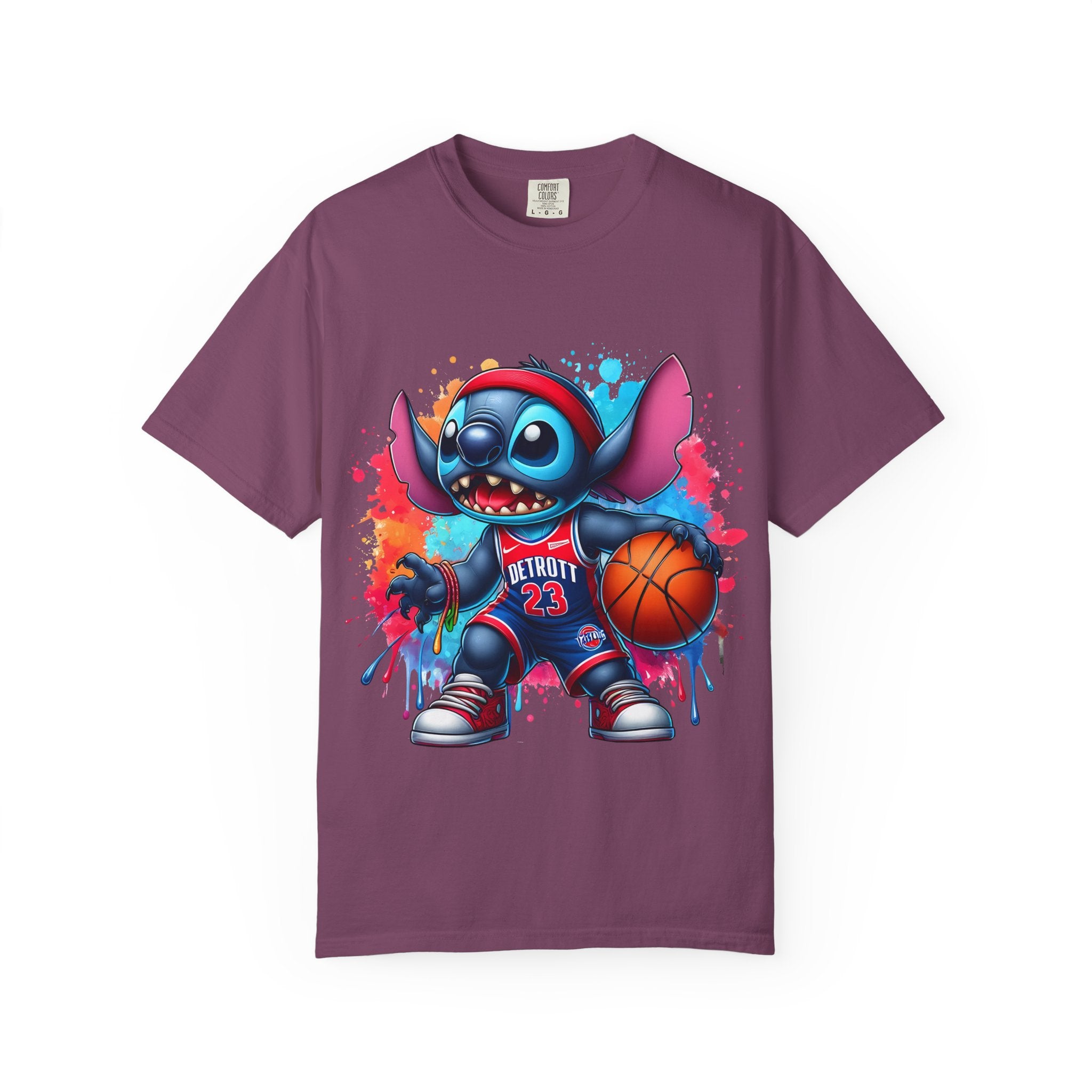 Basketball Stitch T-Shirt — Cute Cartoon Player Graphic Tee