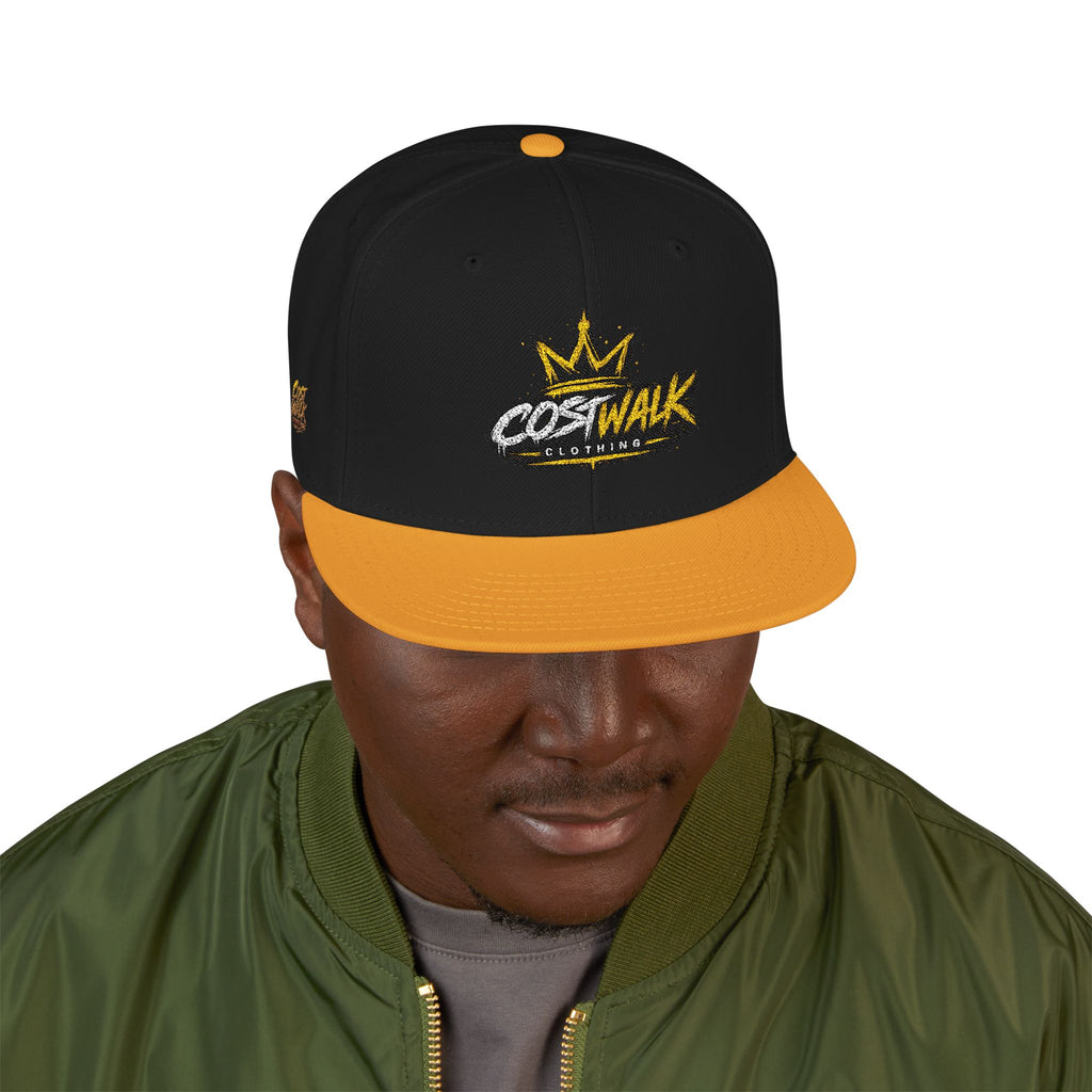 Embroidered Crown Snapback Hat — 'King Walk' Streetwear Snapback