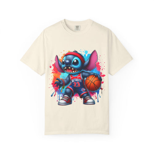 Basketball Stitch T-Shirt — Cute Cartoon Player Graphic Tee