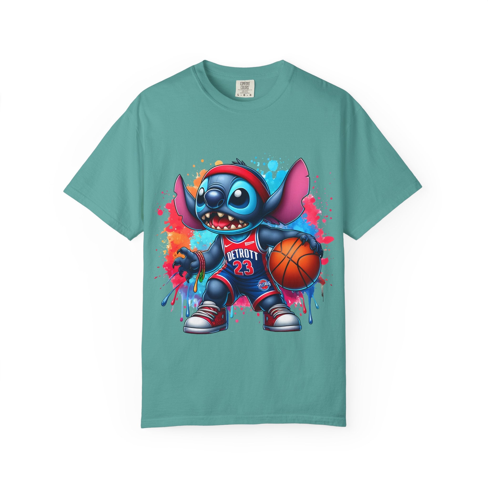 Basketball Stitch T-Shirt — Cute Cartoon Player Graphic Tee