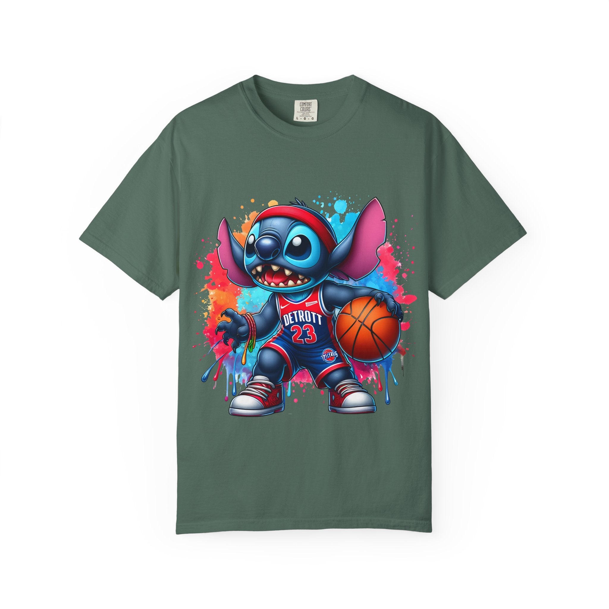 Basketball Stitch T-Shirt — Cute Cartoon Player Graphic Tee