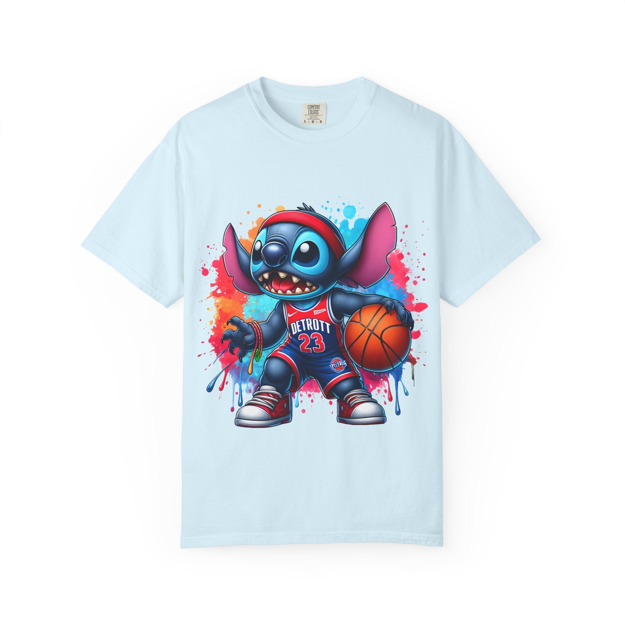 Basketball Stitch T-Shirt — Cute Cartoon Player Graphic Tee