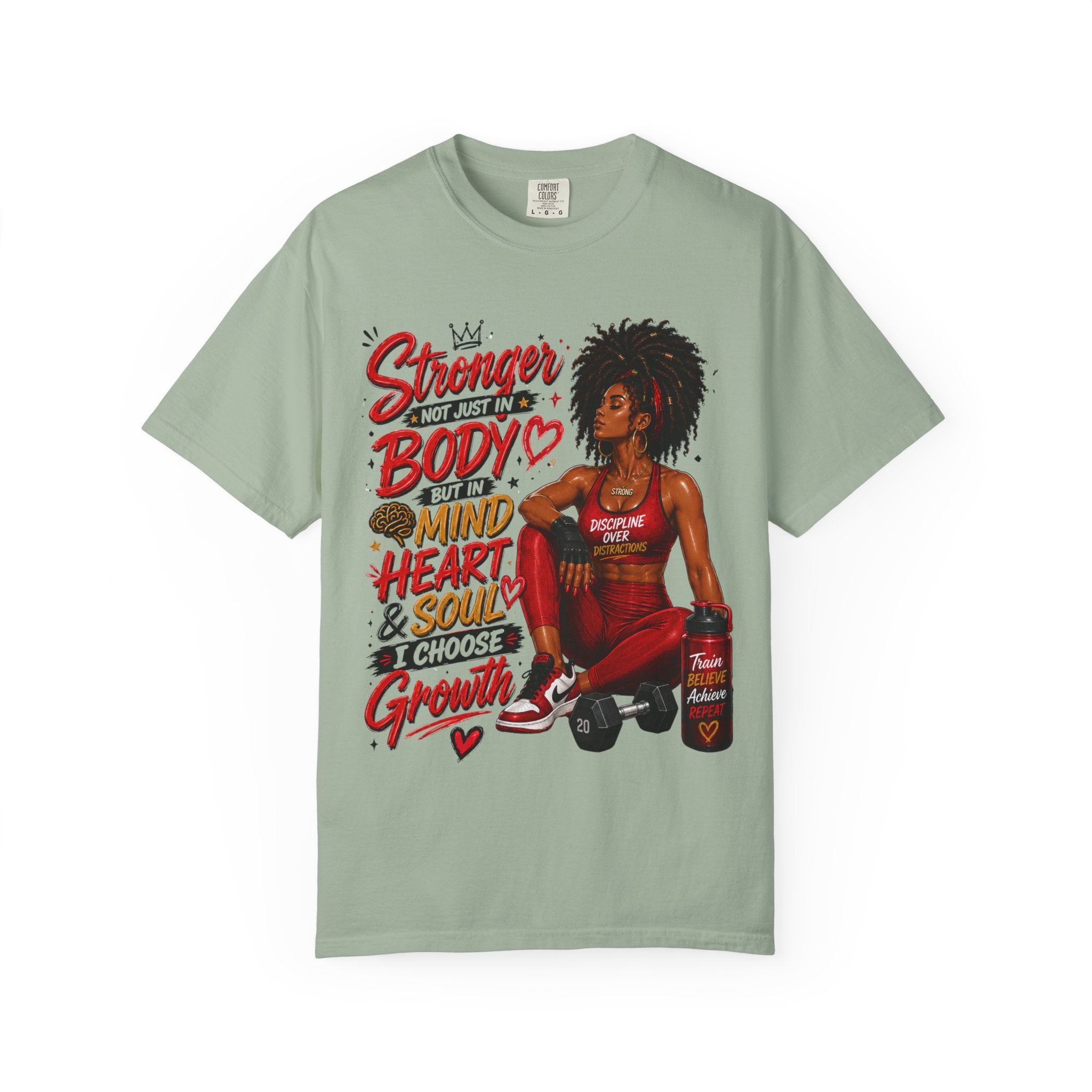Empowered Fitness Tee — “Stronger Not Just in Body” Motivational Workout T-Shirt
