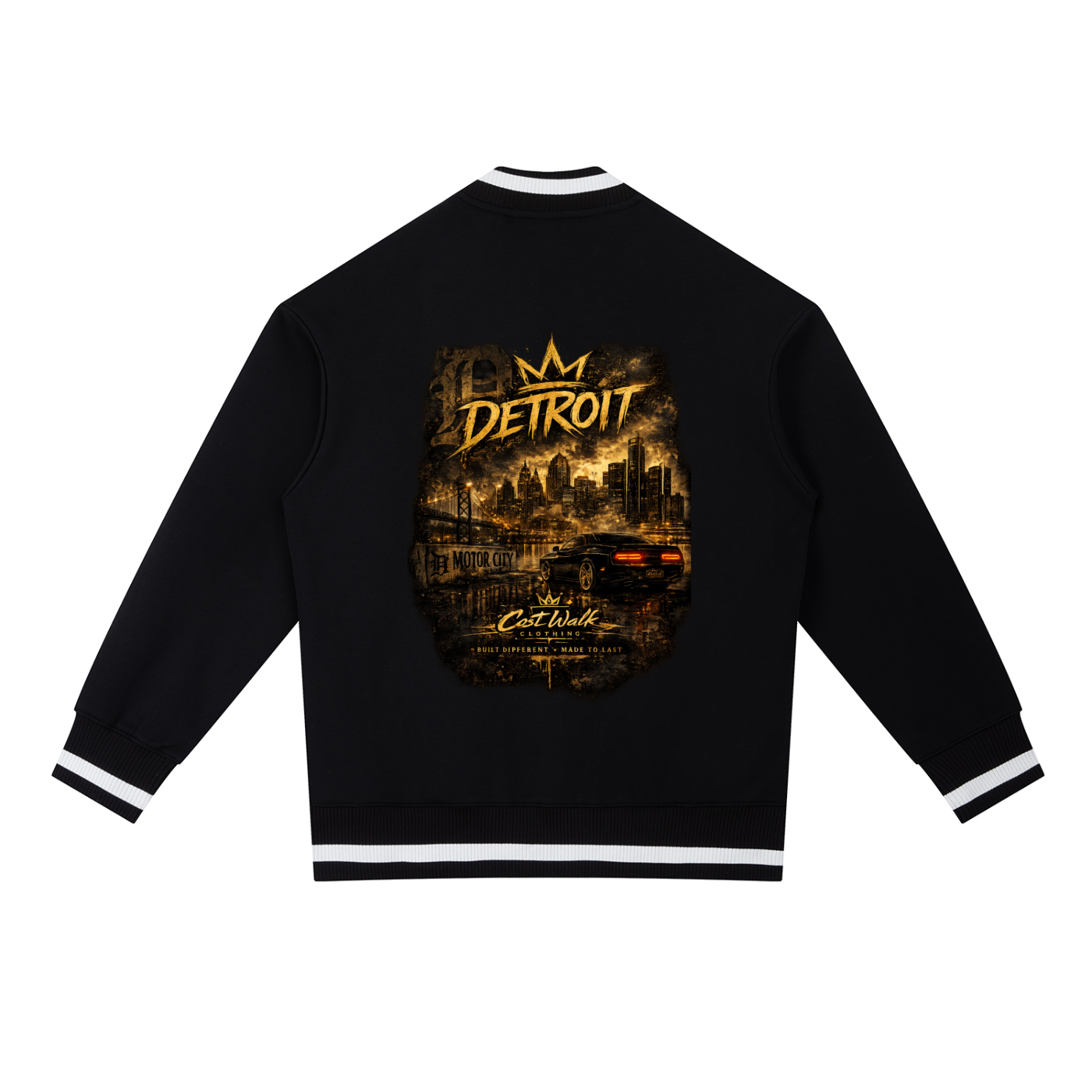 Contrast Piping Zip Bomber Jacket