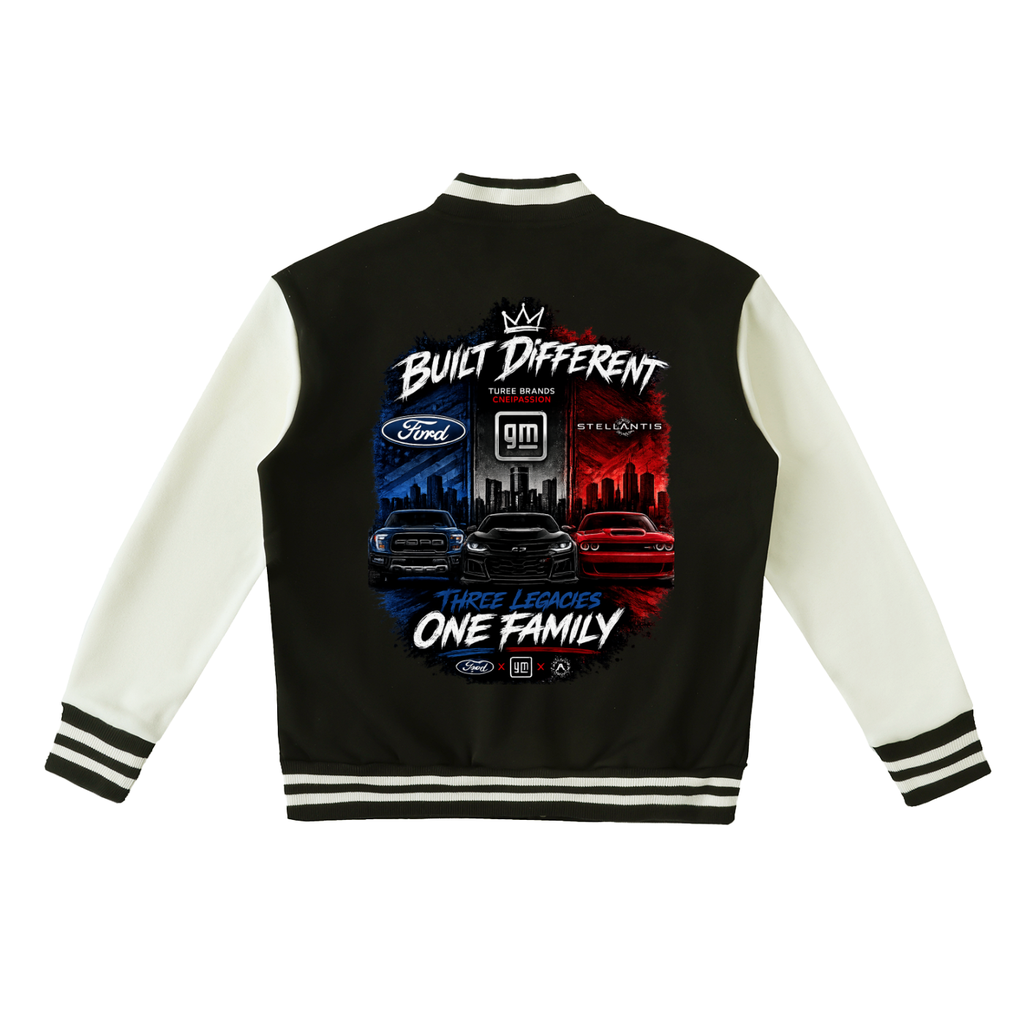 Two-Tone Fleeced Varsity Jacket