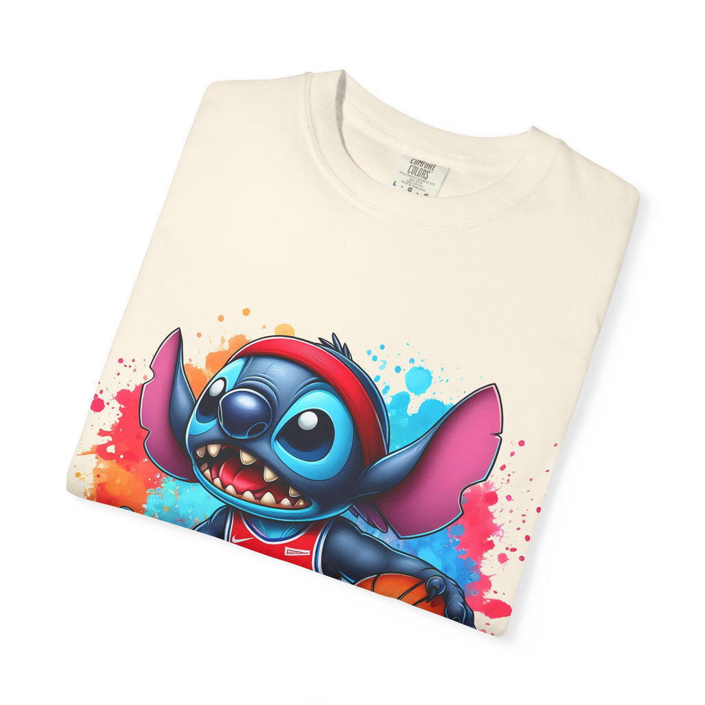 Basketball Stitch T-Shirt — Cute Cartoon Player Graphic Tee