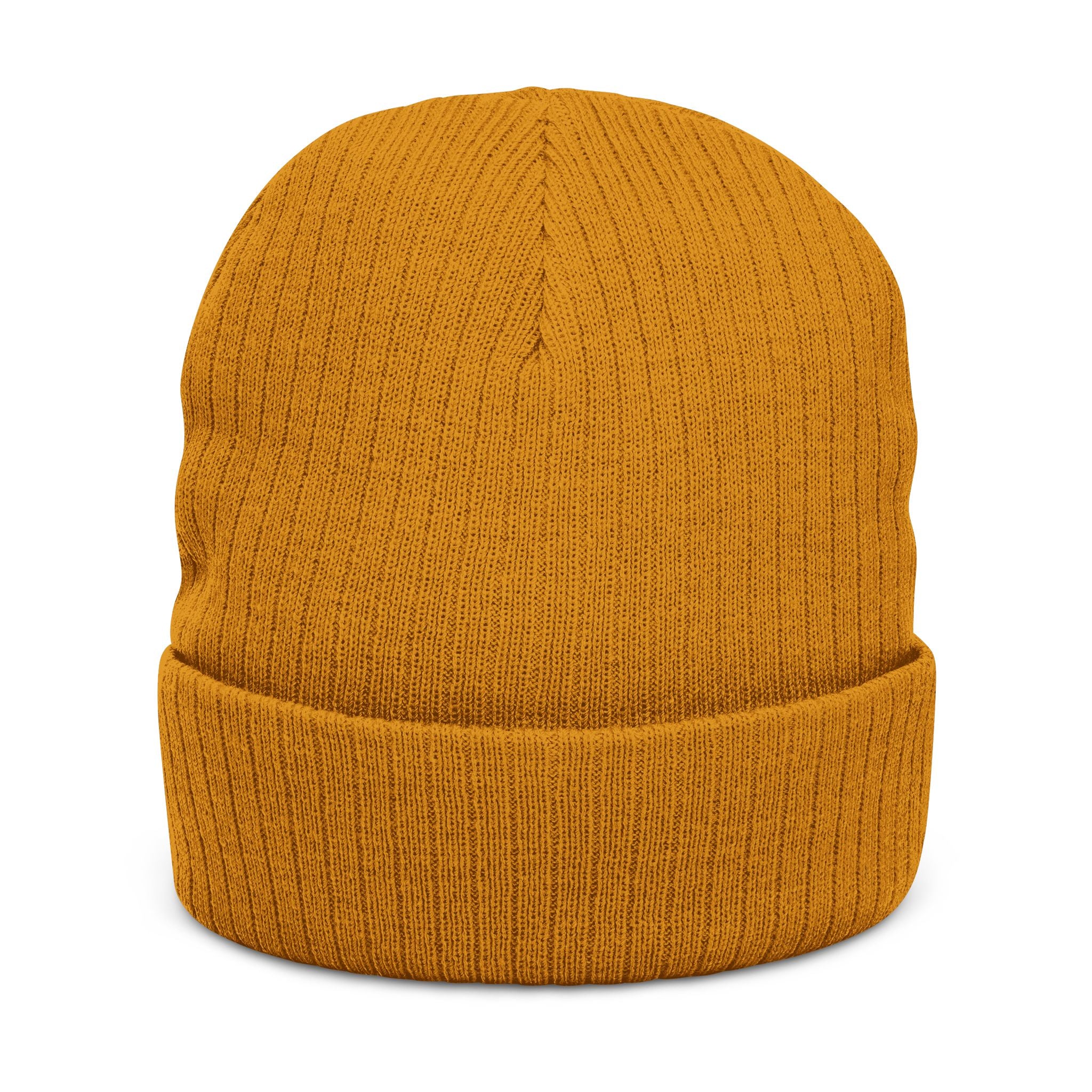 Embroidered Ribbed Beanie — 'CostWalk' Crown Logo Knit Hat