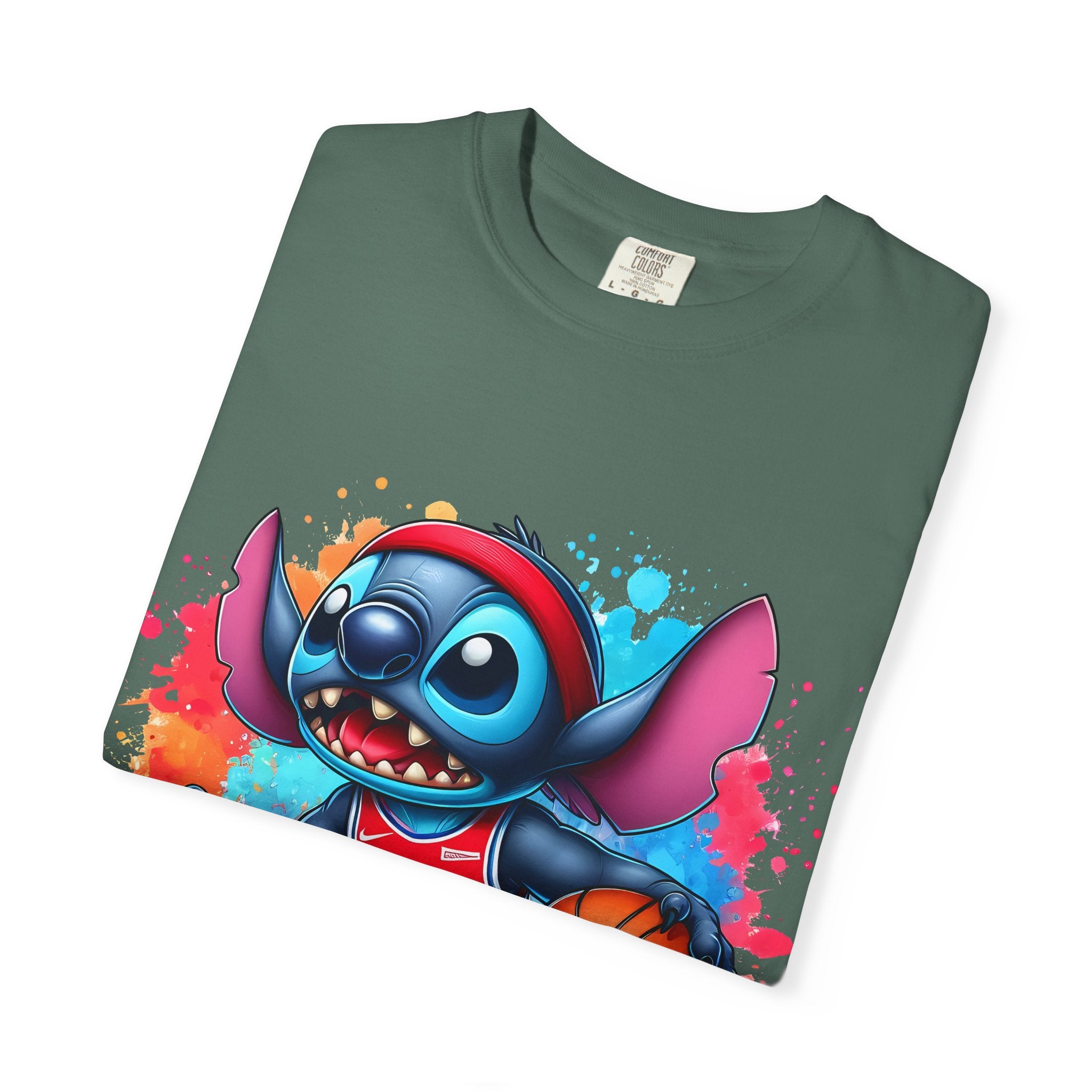 Basketball Stitch T-Shirt — Cute Cartoon Player Graphic Tee