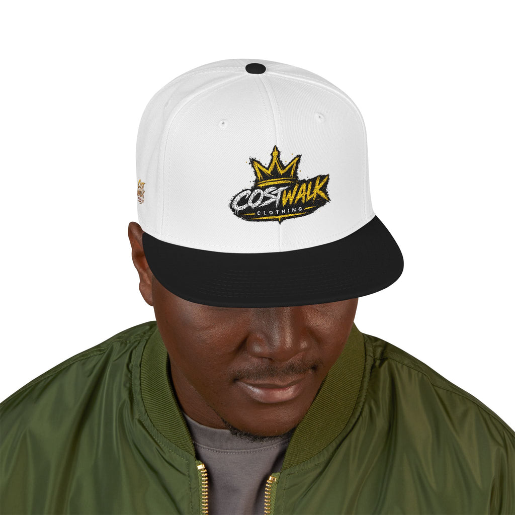 Embroidered Crown Snapback Hat — 'King Walk' Streetwear Snapback