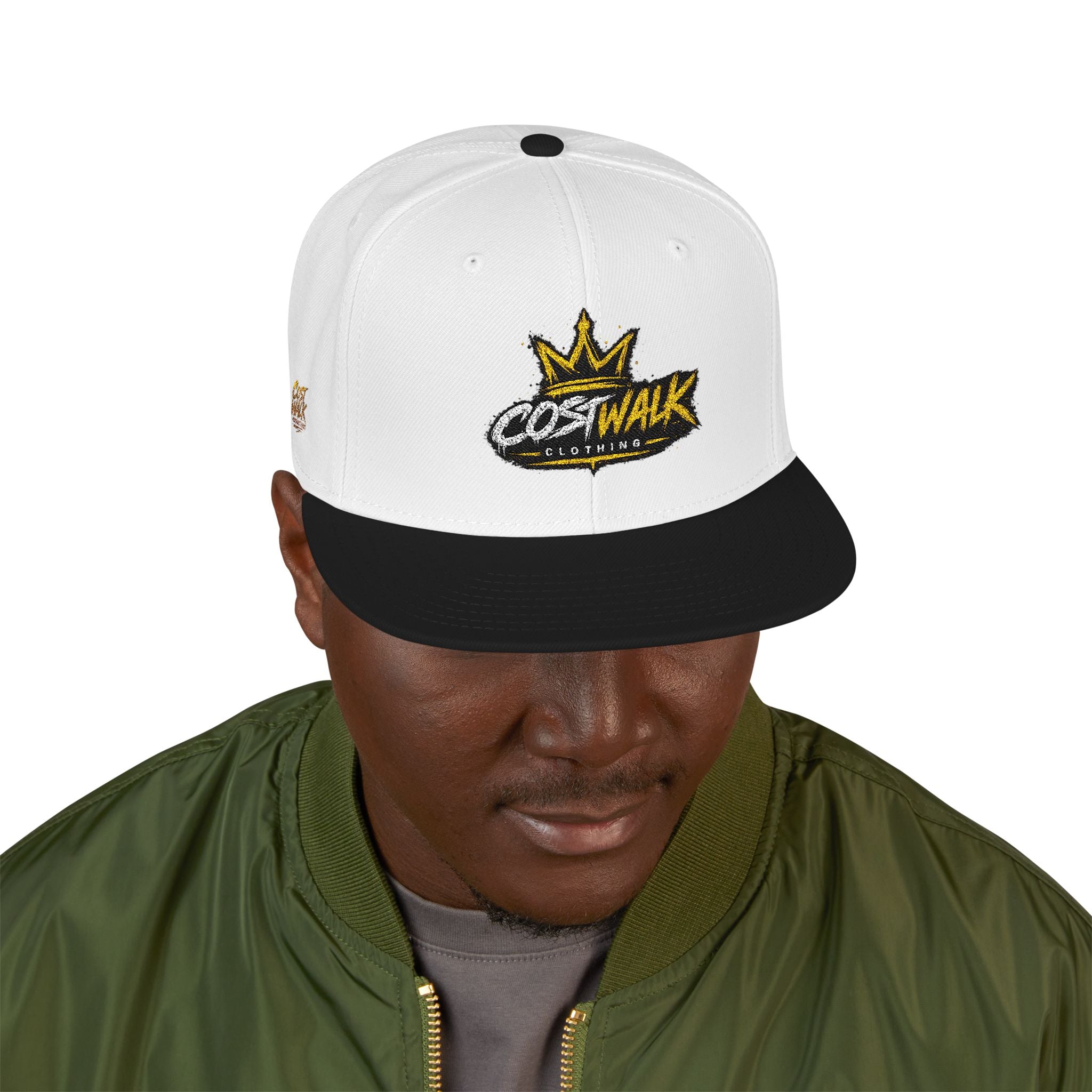 Embroidered Crown Snapback Hat — 'King Walk' Streetwear Snapback