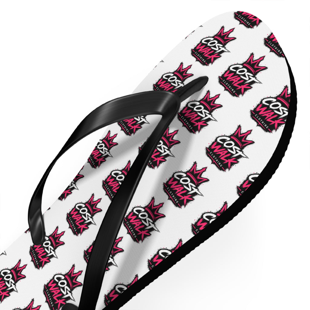 Flip Flops — Bold 'Cost Wax' Logo Pattern Beach Sandals