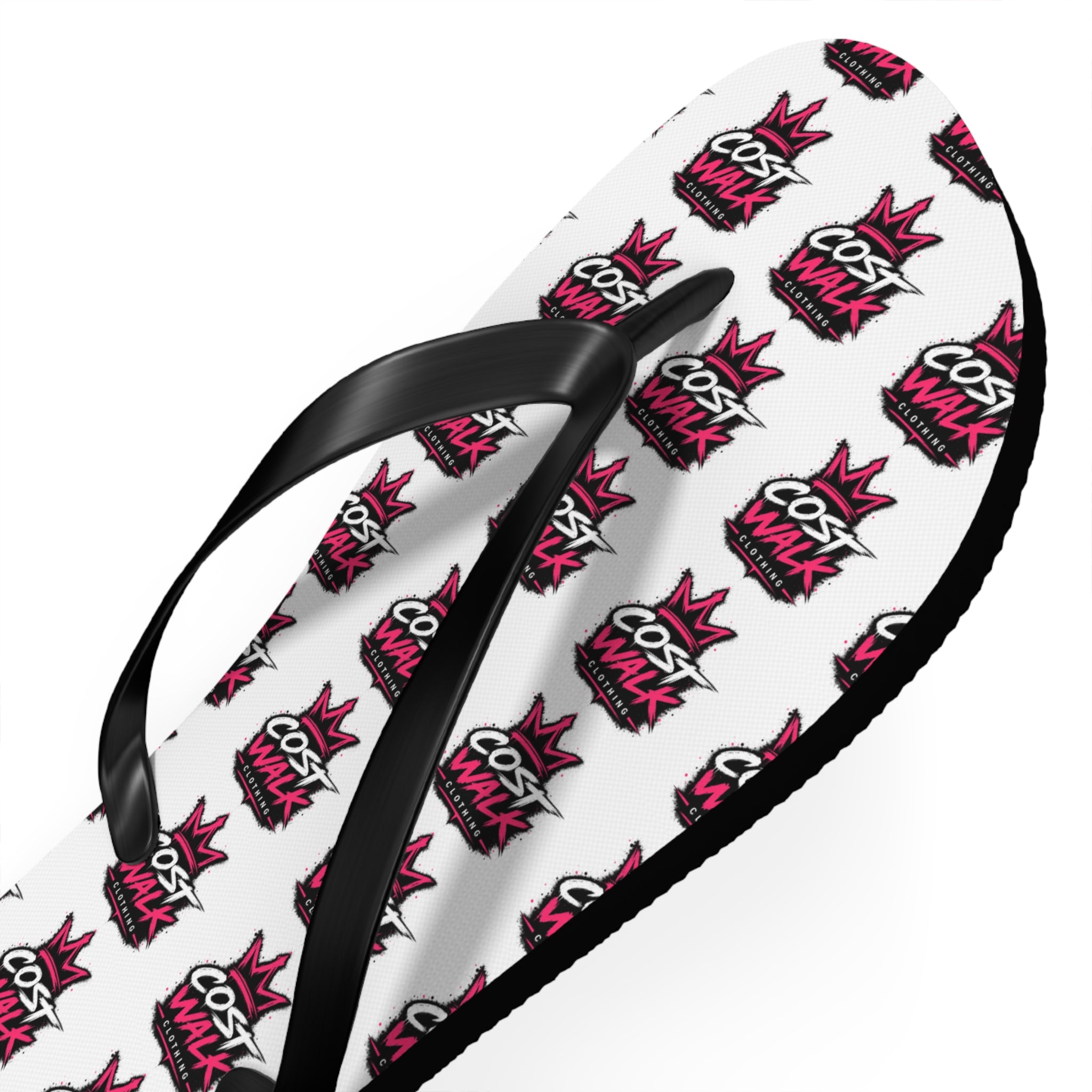 Flip Flops — Bold 'Cost Wax' Logo Pattern Beach Sandals