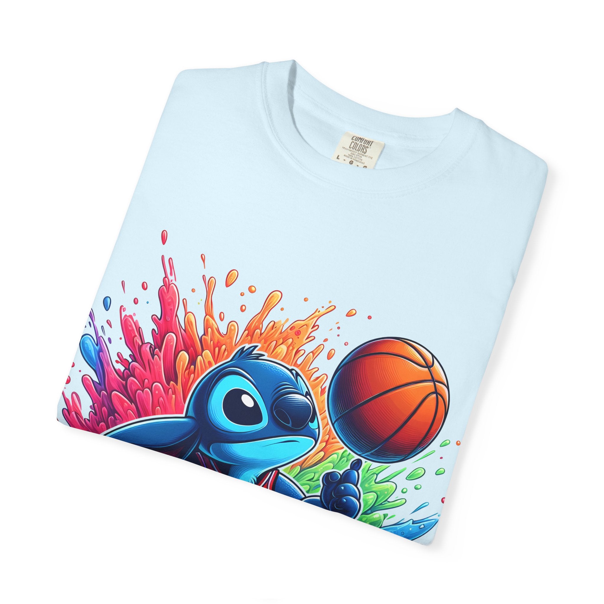 Stitch the Turtle Basketball T‑Shirt — Color Splash Sports Tee