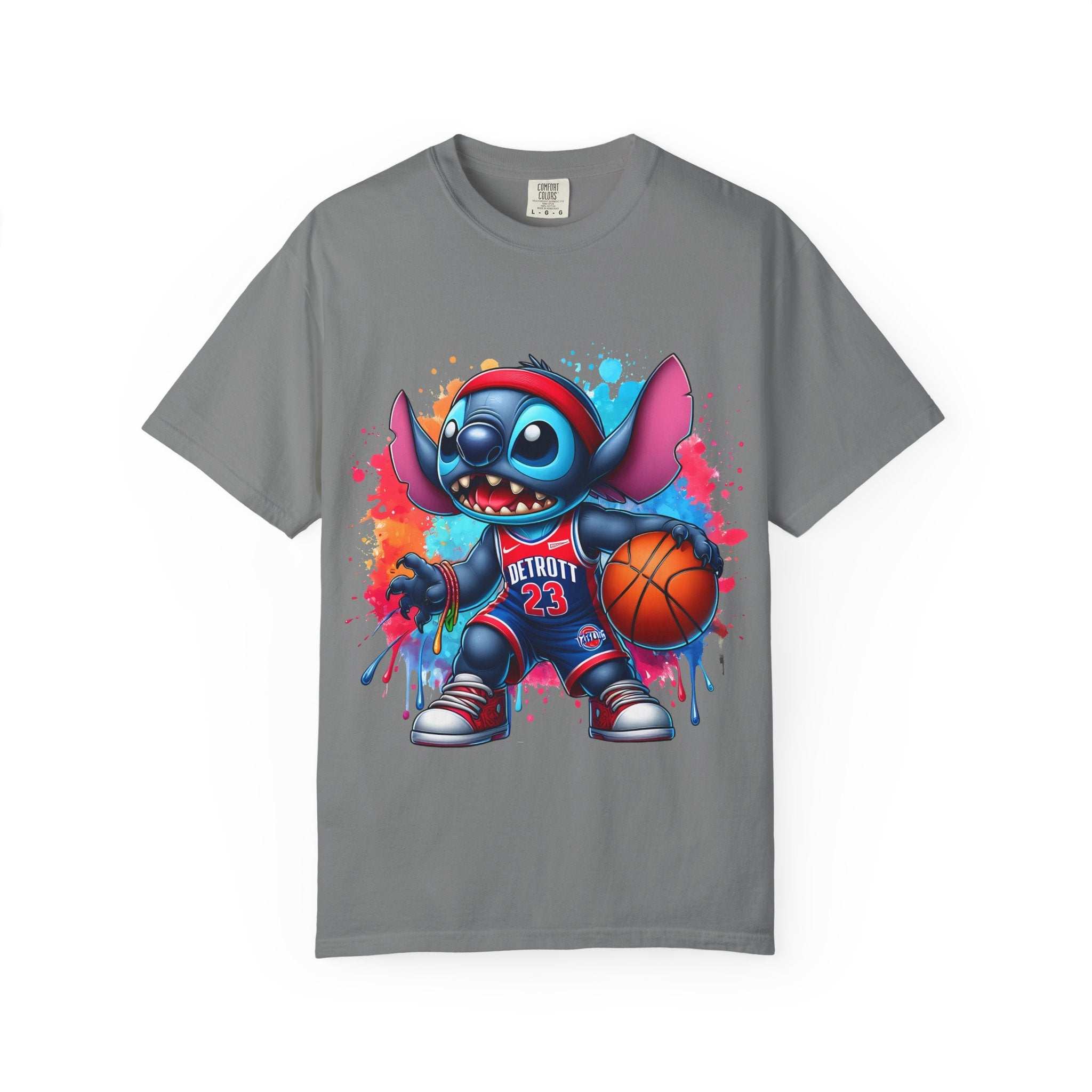 Basketball Stitch T-Shirt — Cute Cartoon Player Graphic Tee