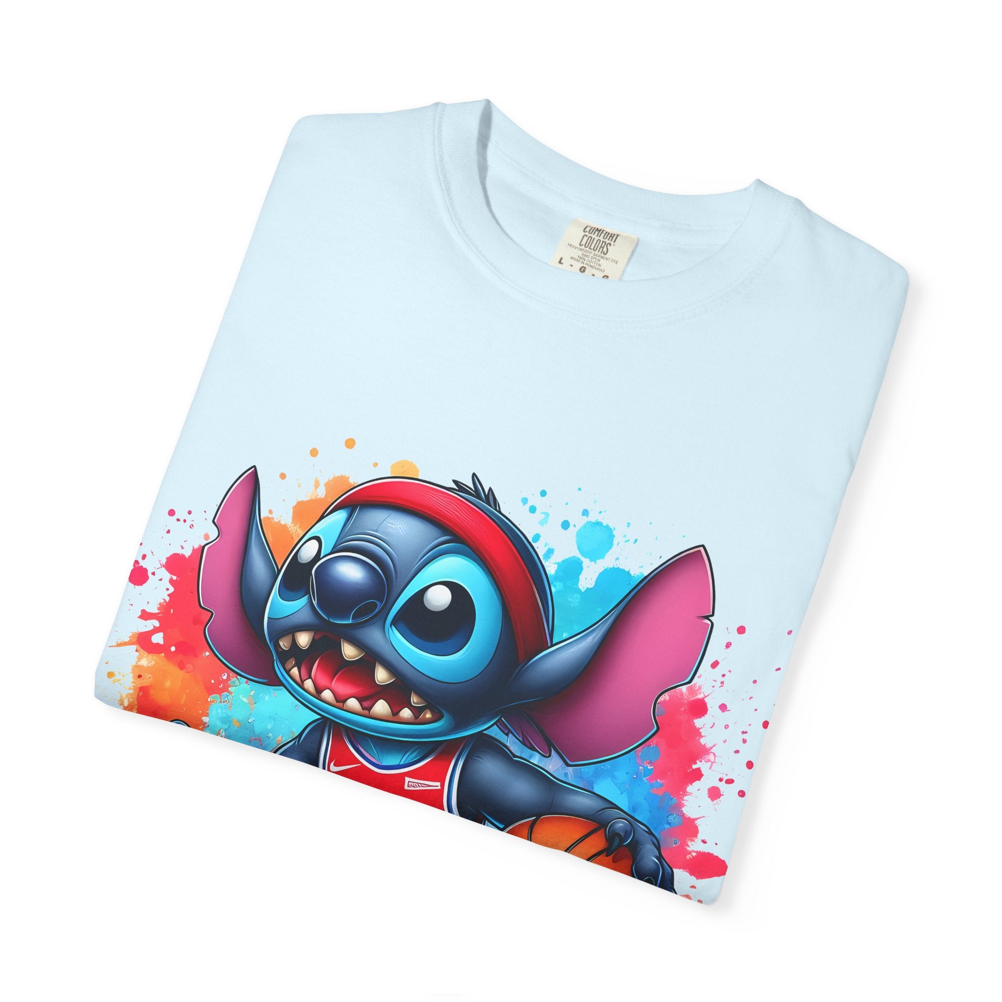 Basketball Stitch T-Shirt — Cute Cartoon Player Graphic Tee