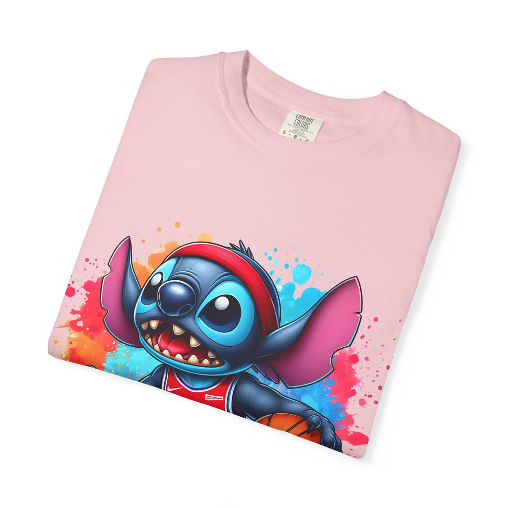 Basketball Stitch T-Shirt — Cute Cartoon Player Graphic Tee