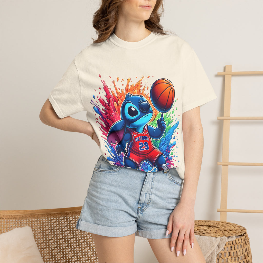 Stitch the Turtle Basketball T‑Shirt — Color Splash Sports Tee