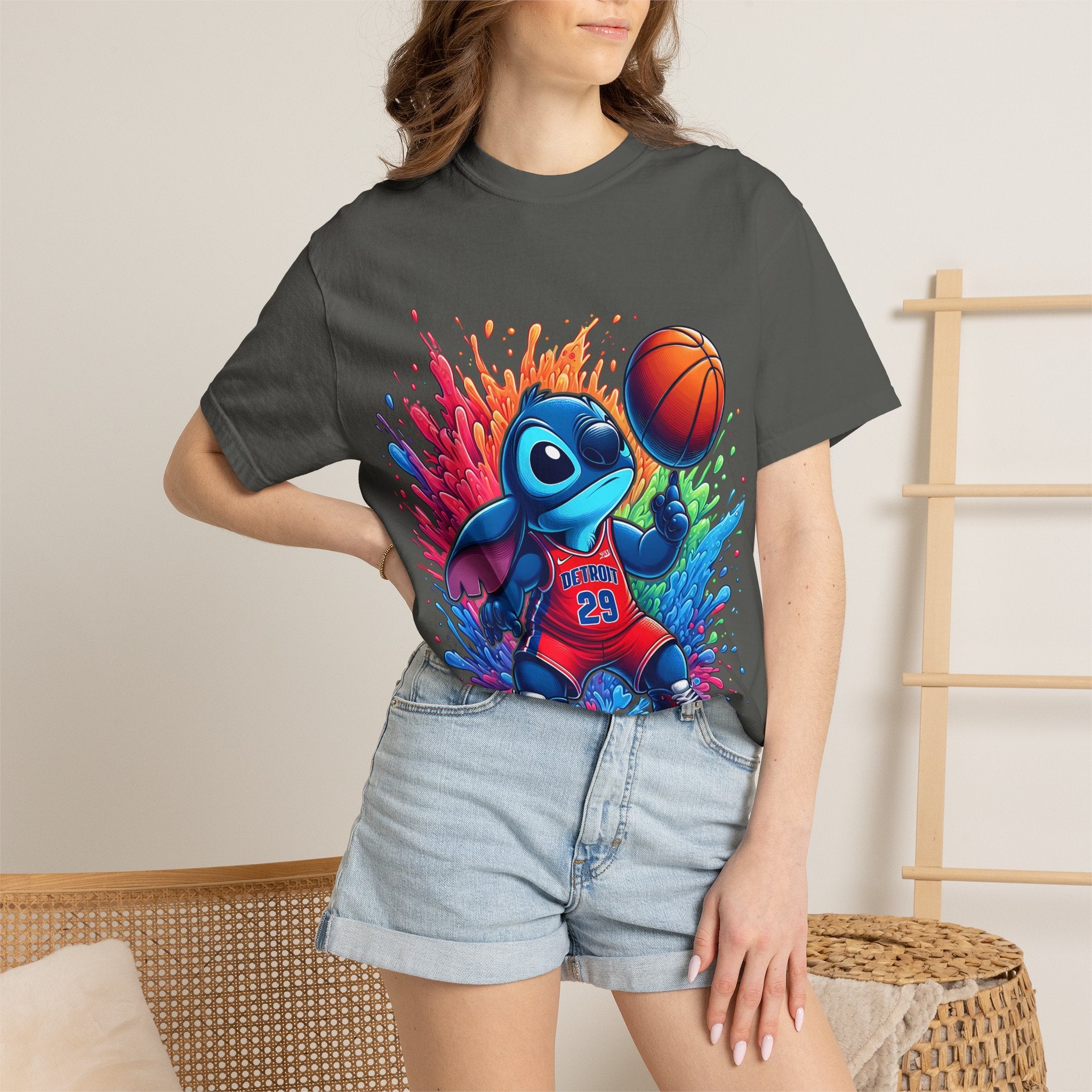 Stitch the Turtle Basketball T‑Shirt — Color Splash Sports Tee
