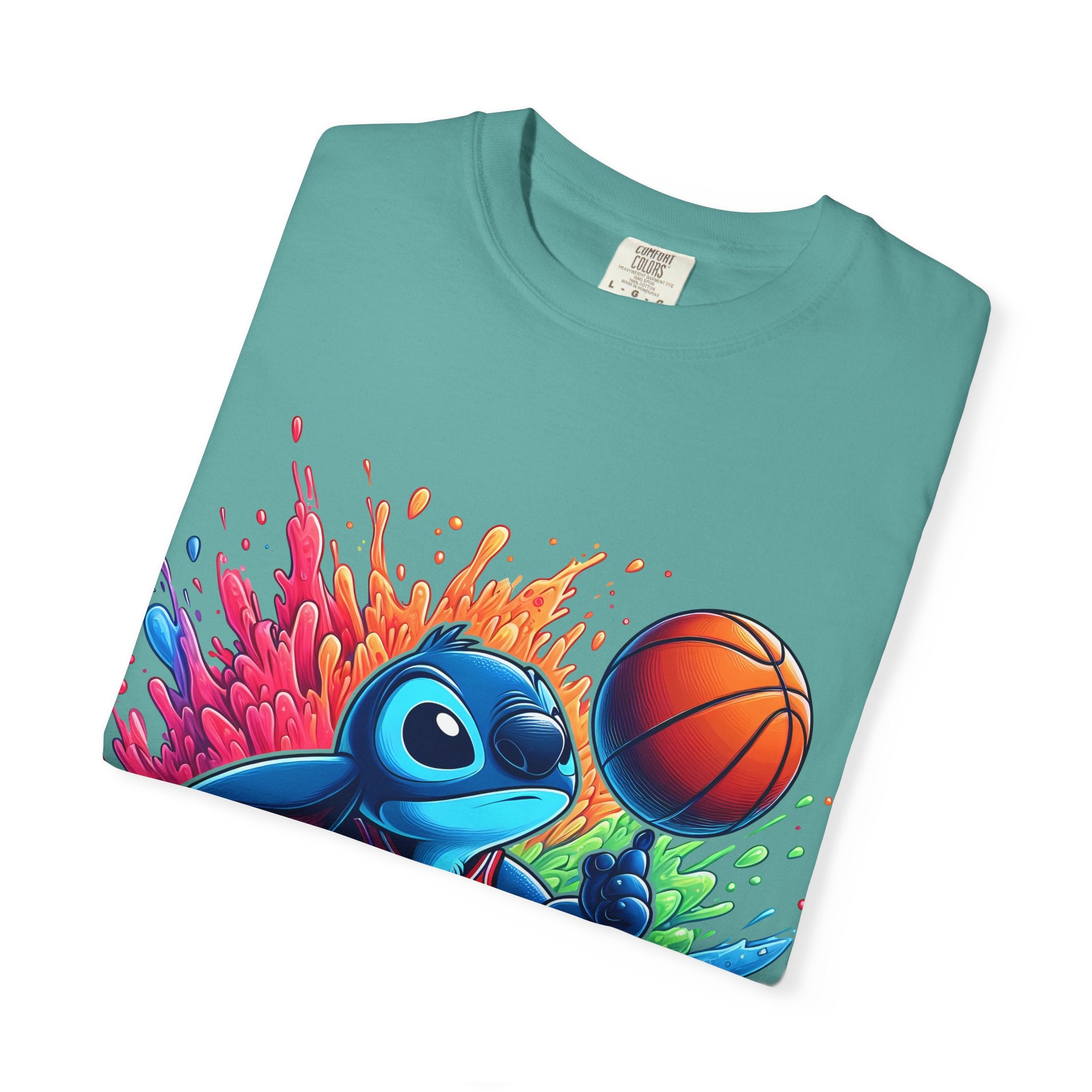 Stitch the Turtle Basketball T‑Shirt — Color Splash Sports Tee