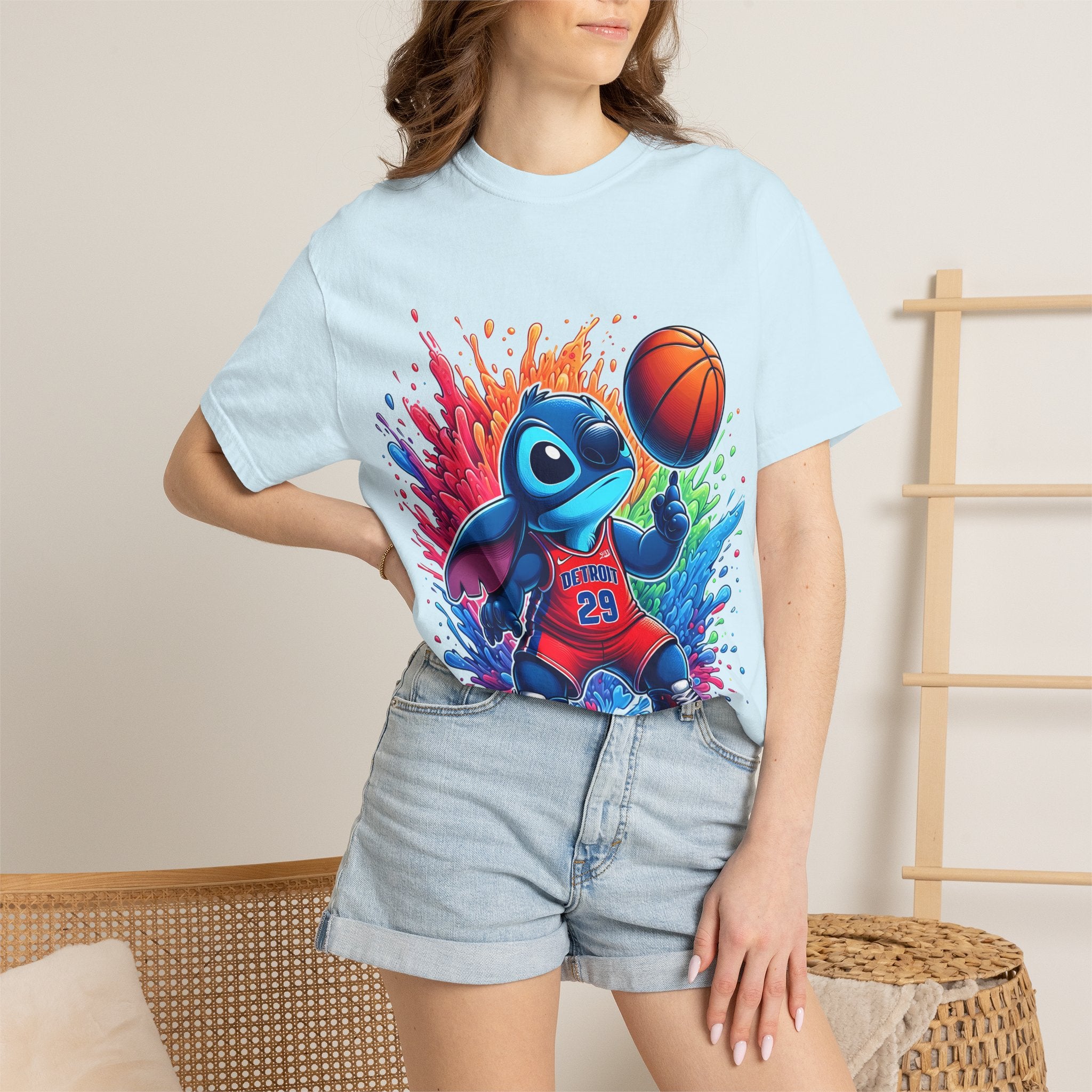 Stitch the Turtle Basketball T‑Shirt — Color Splash Sports Tee