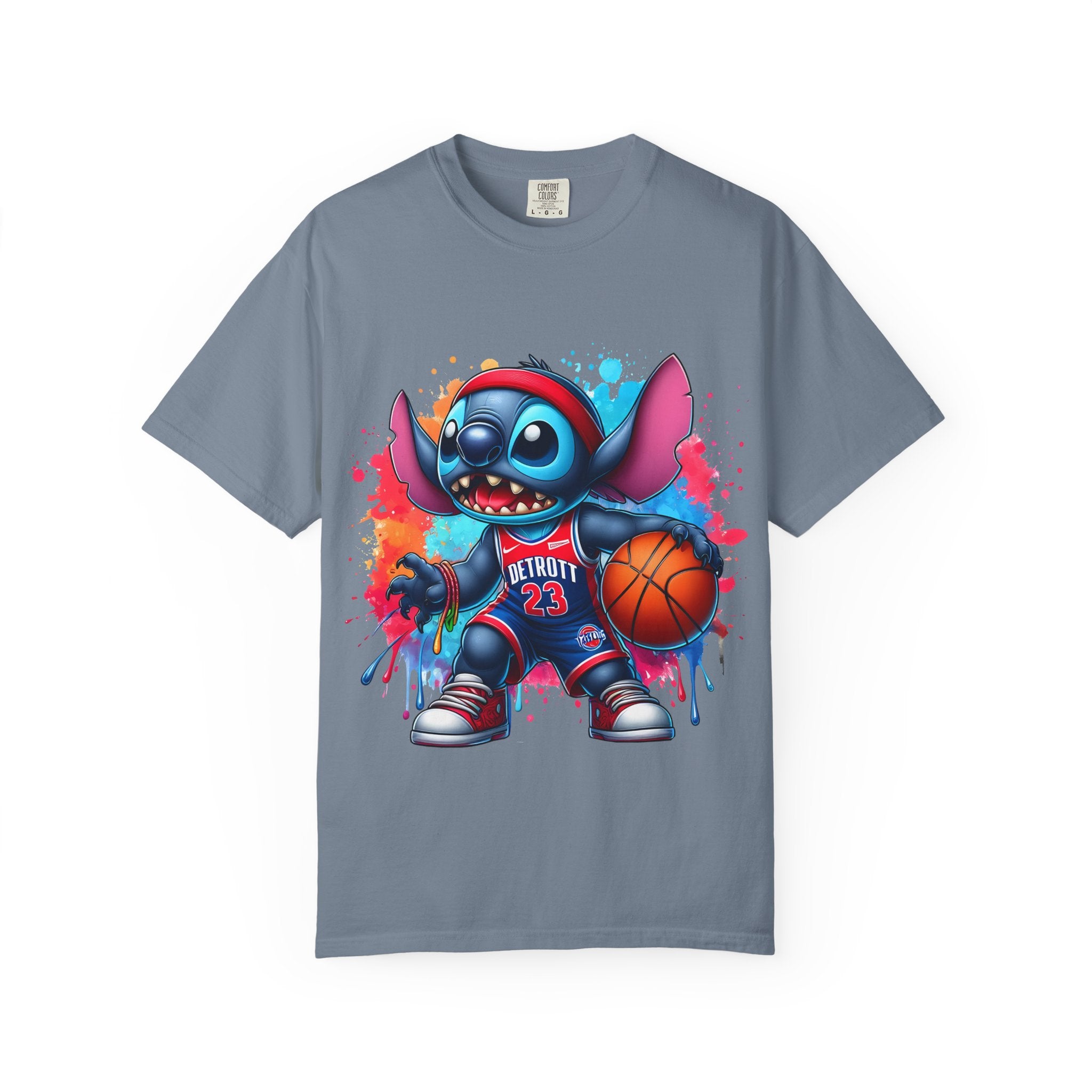 Basketball Stitch T-Shirt — Cute Cartoon Player Graphic Tee