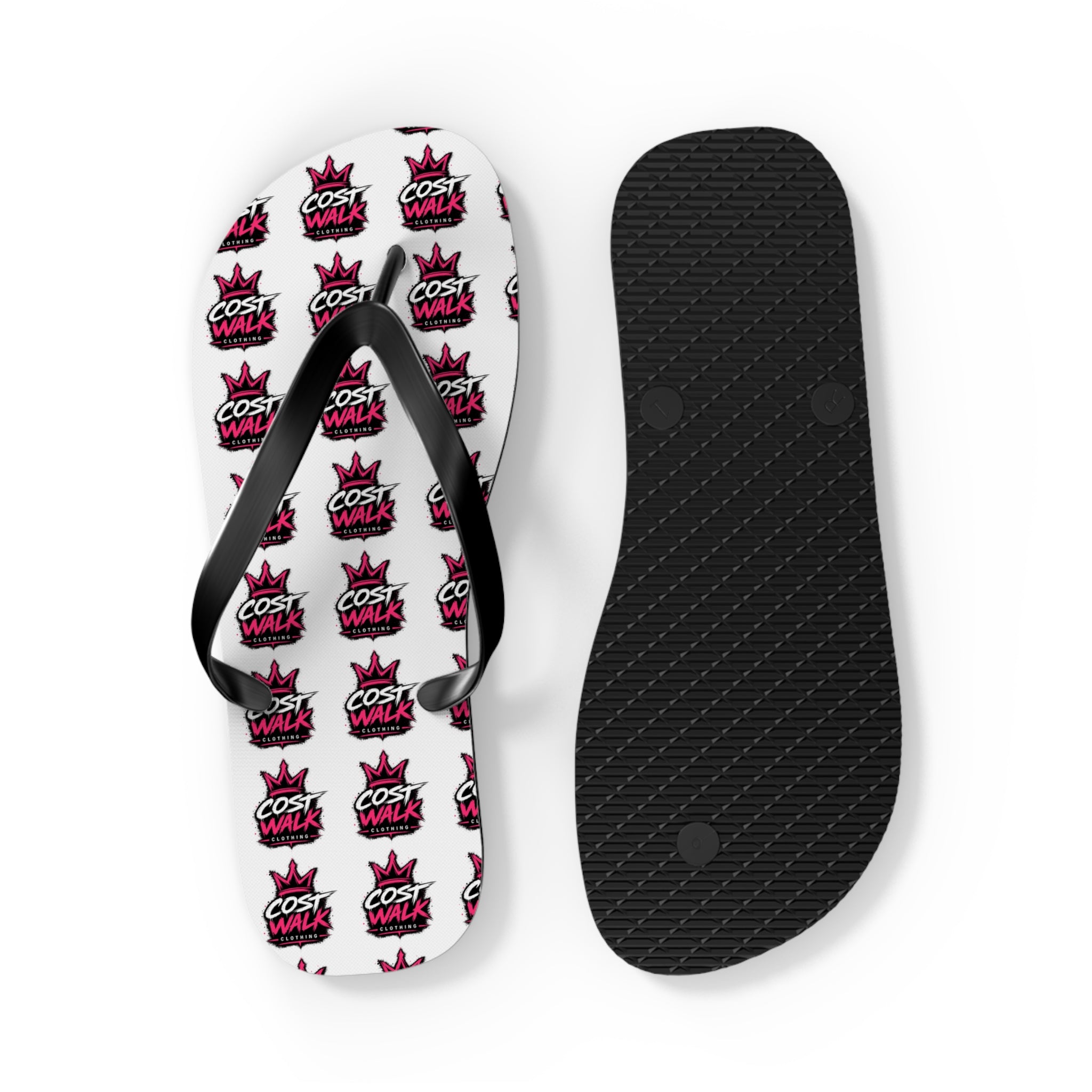 Flip Flops — Bold 'Cost Wax' Logo Pattern Beach Sandals