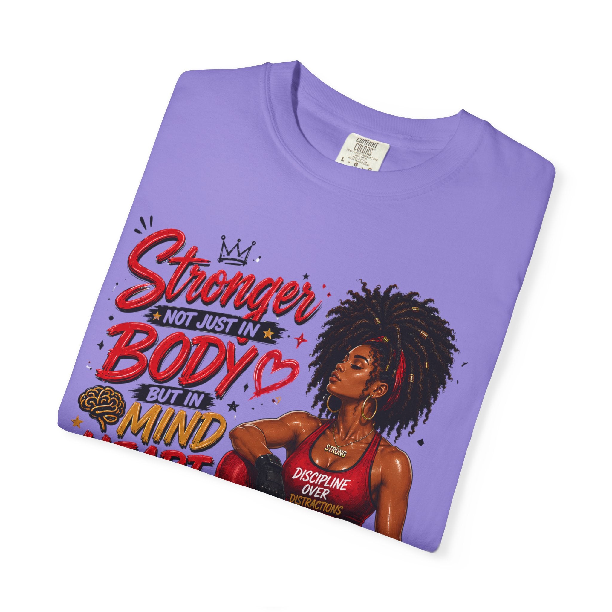Empowered Fitness Tee — “Stronger Not Just in Body” Motivational Workout T-Shirt