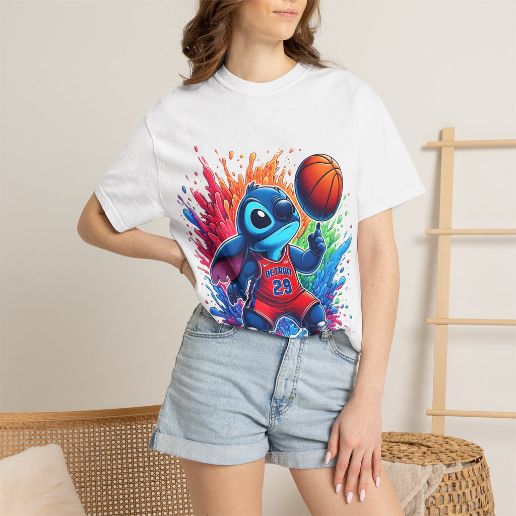 Stitch the Turtle Basketball T‑Shirt — Color Splash Sports Tee