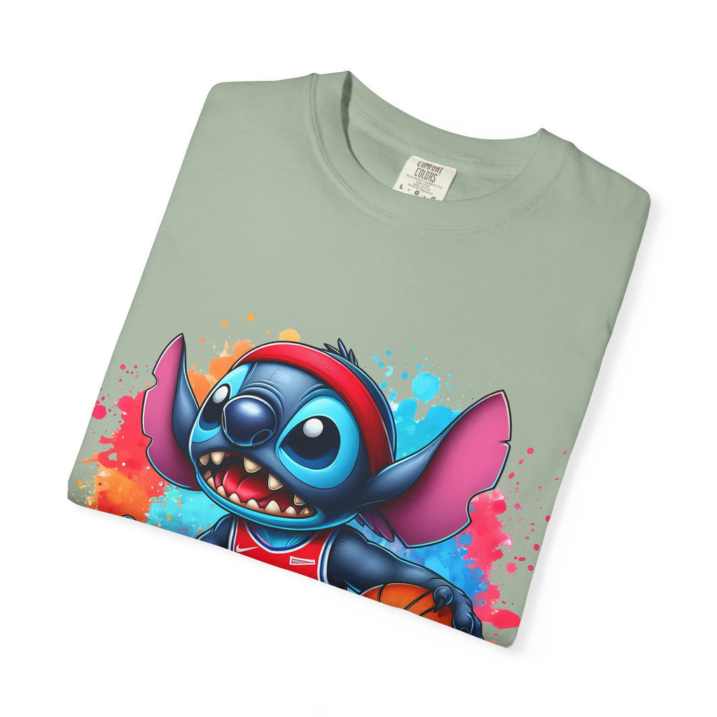 Basketball Stitch T-Shirt — Cute Cartoon Player Graphic Tee
