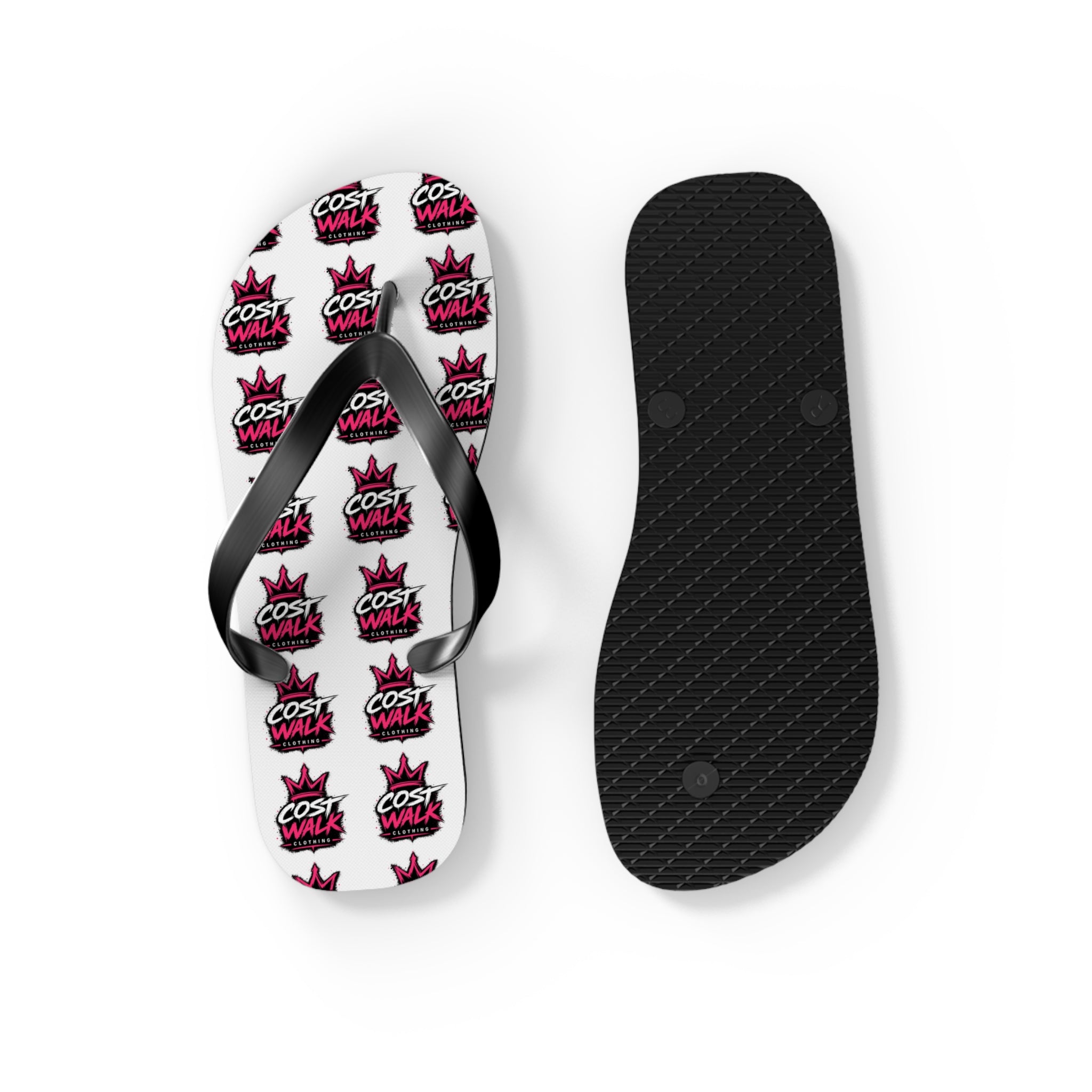 Flip Flops — Bold 'Cost Wax' Logo Pattern Beach Sandals