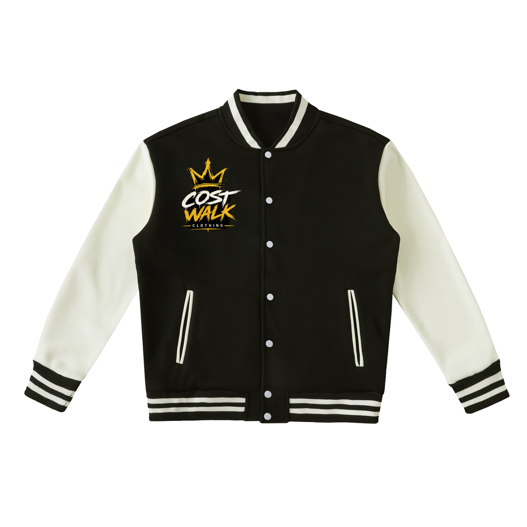 Two-Tone Fleeced Varsity Jacket