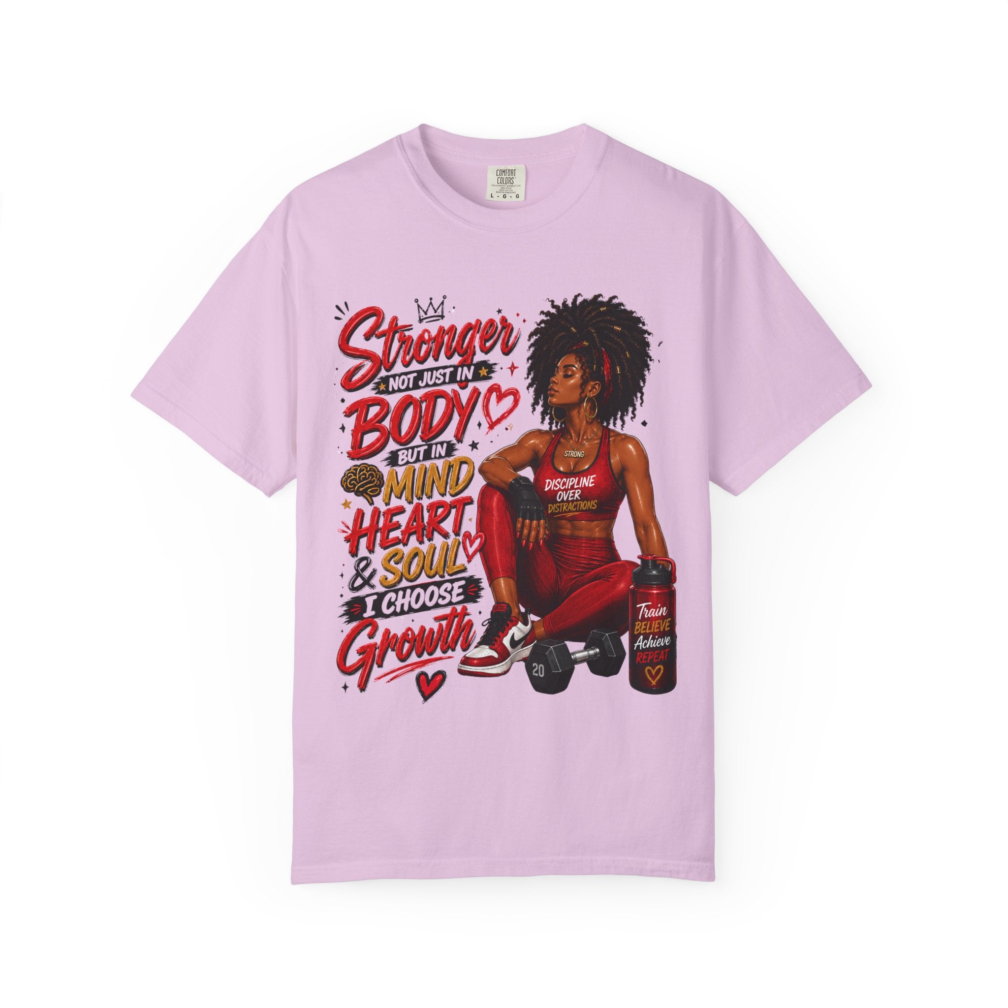 Empowered Fitness Tee — “Stronger Not Just in Body” Motivational Workout T-Shirt
