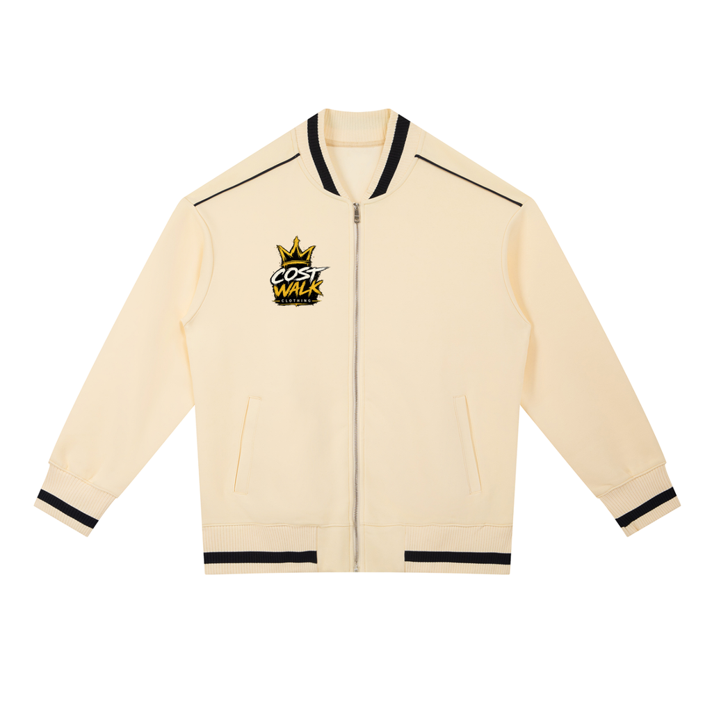 Contrast Piping Zip Bomber Jacket