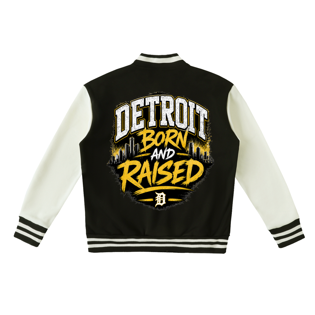 Two-Tone Fleeced Varsity Jacket