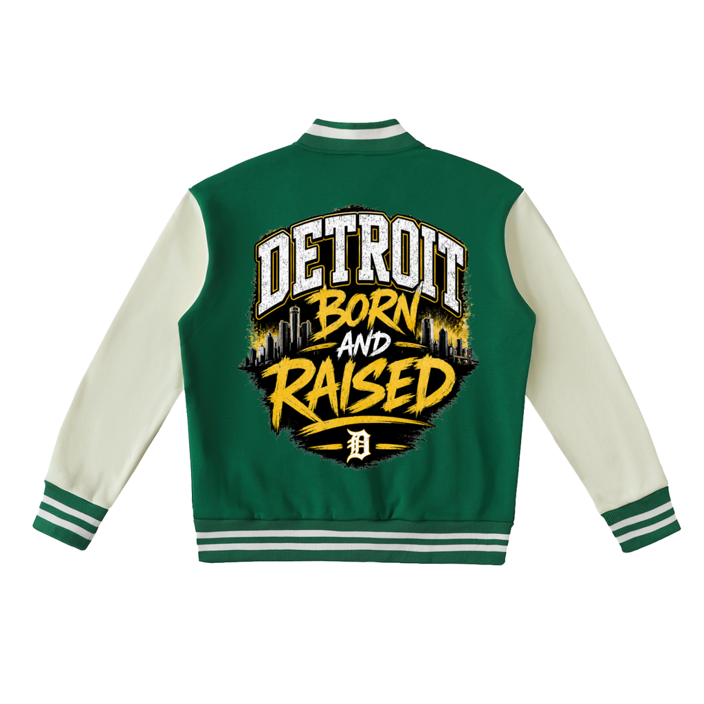 Two-Tone Fleeced Varsity Jacket