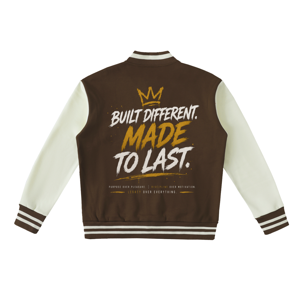 Two-Tone Fleeced Varsity Jacket