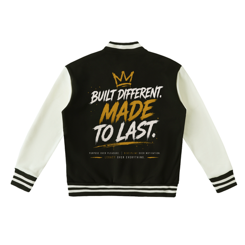 Two-Tone Fleeced Varsity Jacket