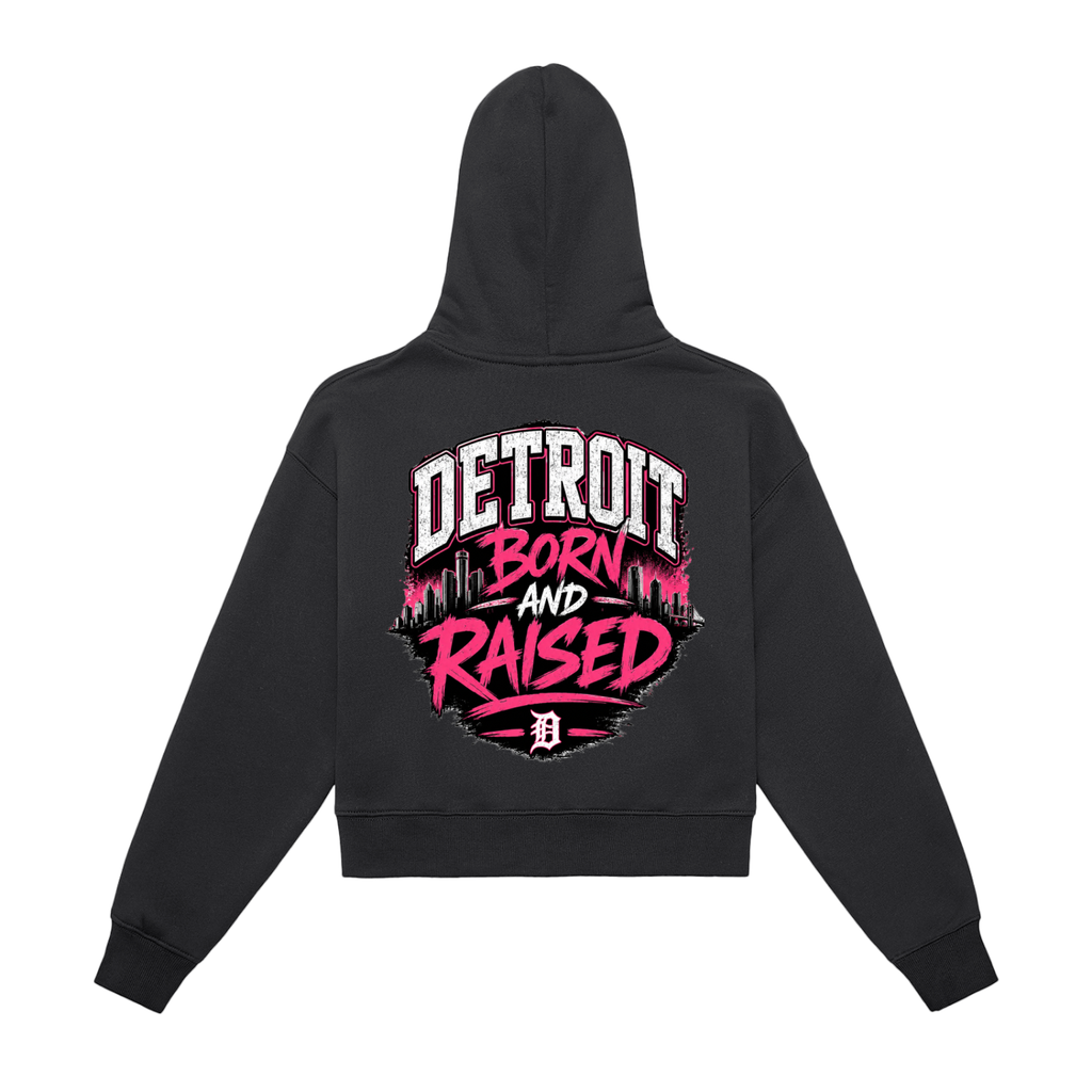 Fleeced Zip-Up Cropped Hoodie