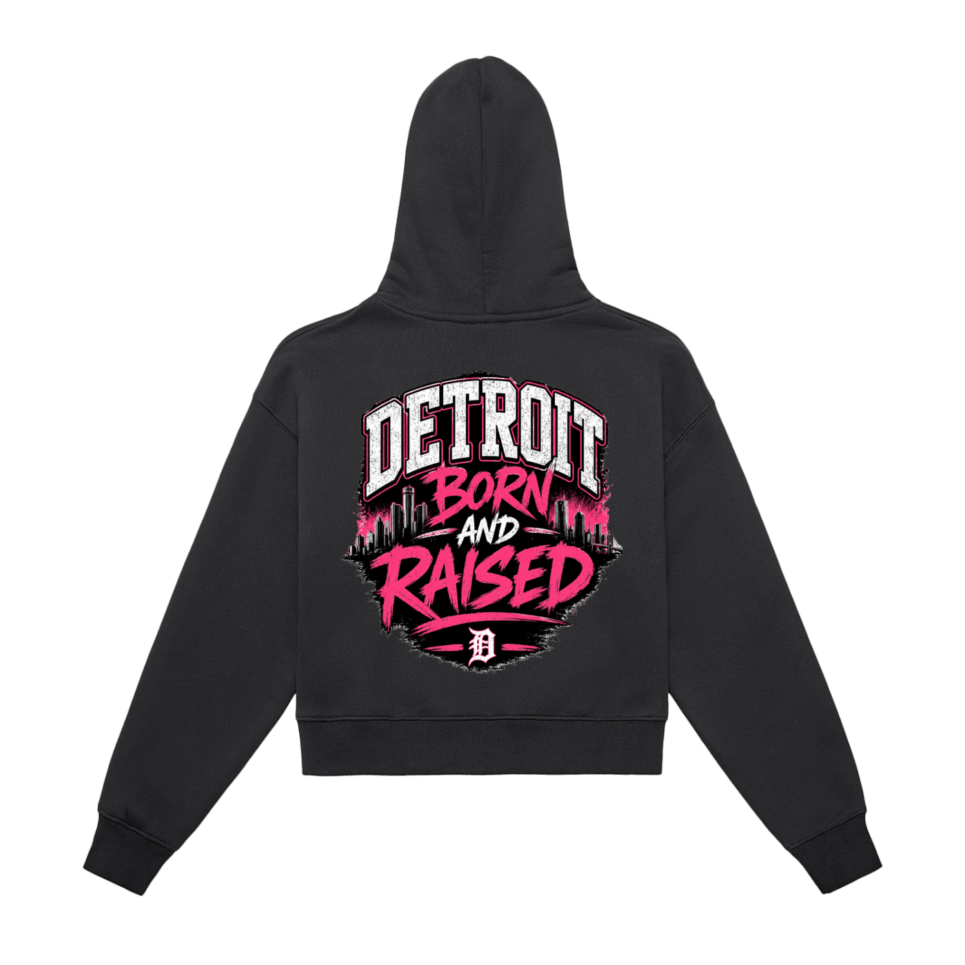 Fleeced Zip-Up Cropped Hoodie